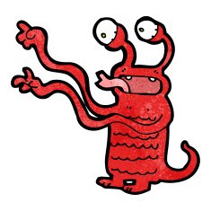 cartoon spooky monster N16