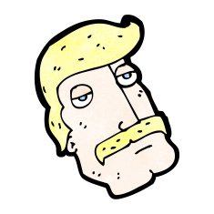 cartoon blond mustache man N3