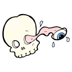 cartoon spooky skull N263