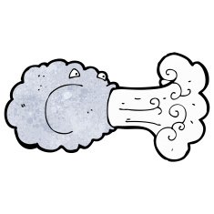 Cartoon Cloud Blowing Wind N11