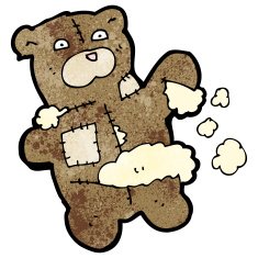 cartoon torn teddy bear N8