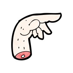 cartoon pointing hand N87