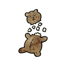 cartoon torn teddy bear N10