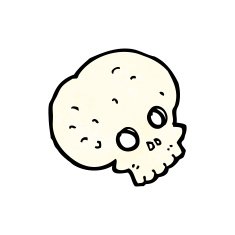 cartoon spooky skull N264
