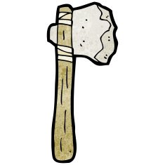 cartoon stone axe N4