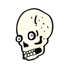 cartoon spooky skull N266