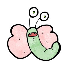 funny cartoon butterfly N28