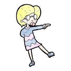 cartoon woman pointing N322