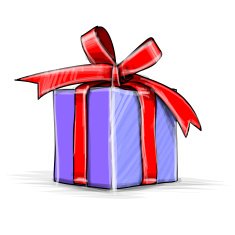 Present box cartoon sketch N2