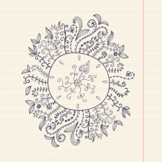 Doodles floral frame on grunge paper N2