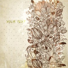 Abstract retro flowers background