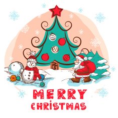 christmas colorful vector card