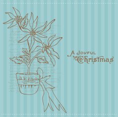 Christmas Vintage Card with Flower N2
