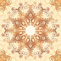 Ornate vintage circle pattern in mehndi style