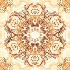 Ornate vintage circle pattern in mehndi style N2