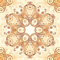 Ornate vintage circle pattern in mehndi style N4
