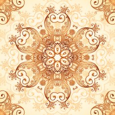 Ornate vintage vector pattern in mehndi style N4