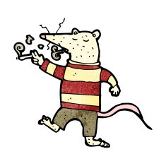 cartoon white lab rat N10