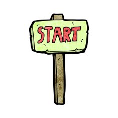 cartoon race start sign N7