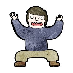 cartoon squatting man N5