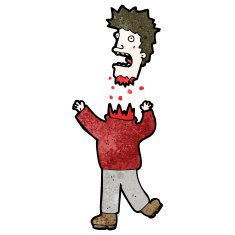cartoon man with severed head N9