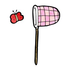 cartoon butterfly and net N7