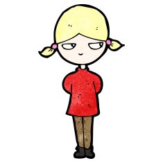 cartoon annoyed blond girl N2