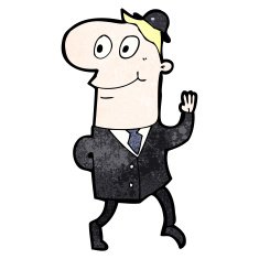 cartoon businessman walking to work N30