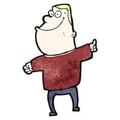 cartoon pointing man N160