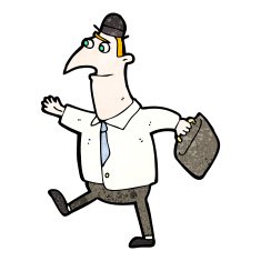 cartoon man walking to work N6