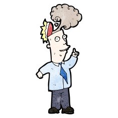 cartoon man with idea N242