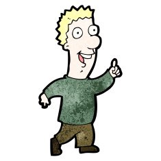 cartoon man with idea N244