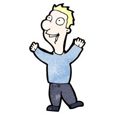 cartoon excited man N161