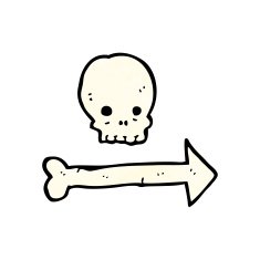 skull halloween direction sign N2