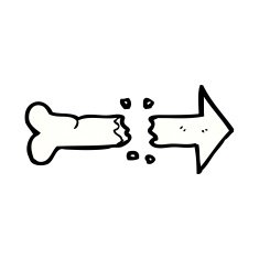 cartoon bone direction sign N6