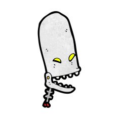 cartoon robot head N119