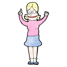 cartoon woman with great idea N35