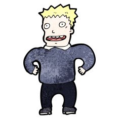 cartoon excited man N162