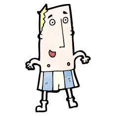 cartoon happy man in socks and underwear N3