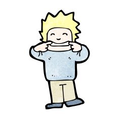 cartoon boy pulling face N4