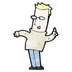 cartoon man with idea N245