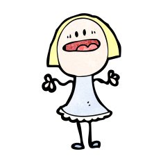 cartoon nervous woman N57