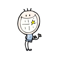 cartoon happy doodle man N33