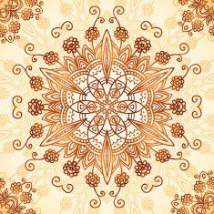 Ornate vintage circle pattern in mehndi style N5