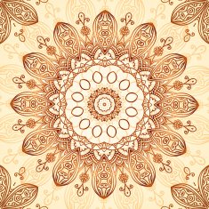 Ornate vintage circle pattern in mehndi style N6