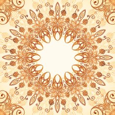 Ornate vintage circle pattern in mehndi style N7