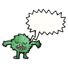 little furry green monster cartoon N5