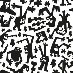 monsters - seamless vector background N2