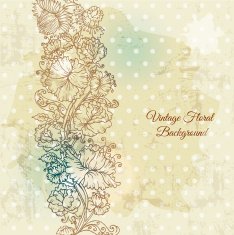 Vintage Doodle Flower Background
