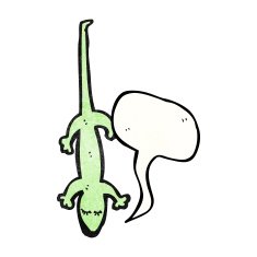 cartoon lizard with speech bubble N11